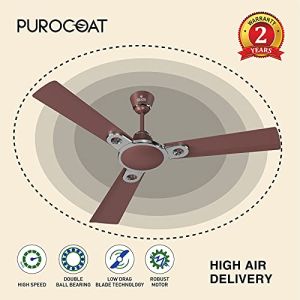 Polycab Eleganz Purocoat Premium 1200mm Ceiling Fan - Espresso Brown